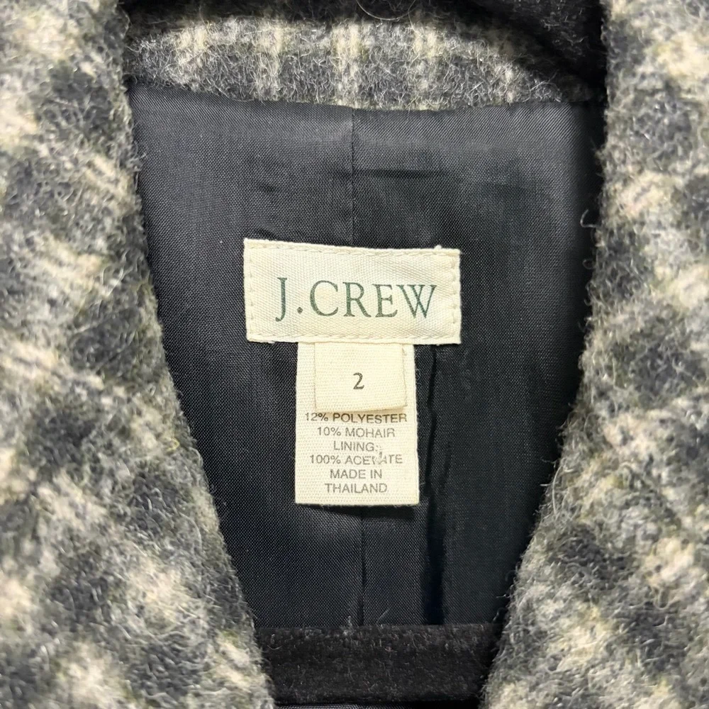J.Crew Double-Breasted Wool Blend Plaid Jacket 2
